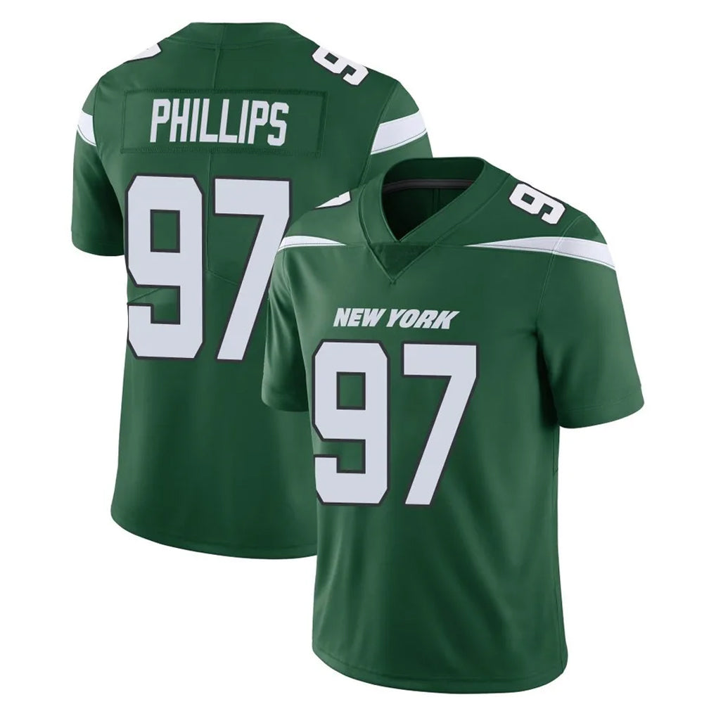 Punc NY.Jets #97 Harrison Phillips Player Green Limited Vapor Home Game Stitched Jerseys
