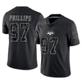 Punc NY.Jets #97 Harrison Phillips Player Stealth Black Limited Reflective Home Game Stitched Jerseys
