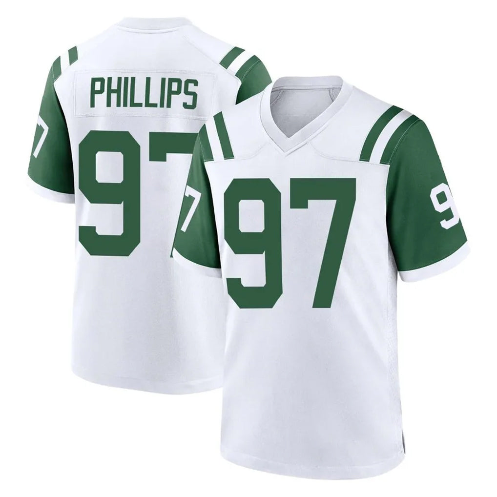 Punc NY.Jets #97 Harrison Phillips Player White Classic Home Game Stitched Jerseys