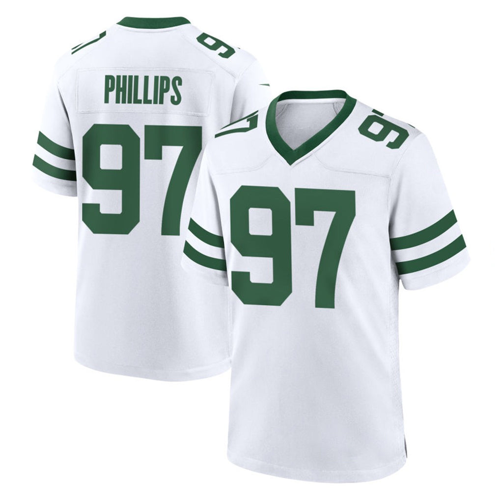 Punc NY.Jets #97 Harrison Phillips Player White Legacy Home Game Stitched Jerseys