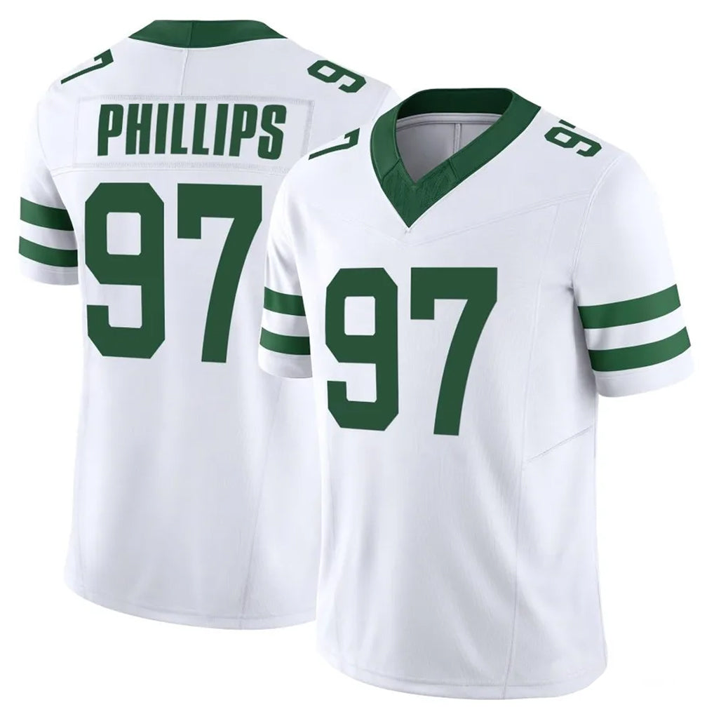Punc NY.Jets #97 Harrison Phillips Player White Legacy Limited Vapor F.U.S.E. Home Game Stitched Jerseys