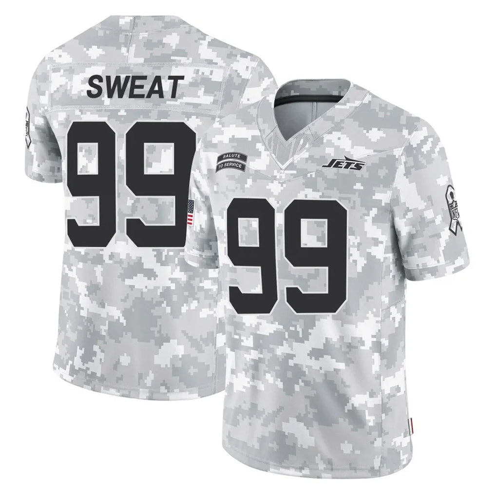 Punc NY.Jets #99 T'Vondre Sweat Player Arctic Camo Salute to Service Limited Game Stitched Jerseys