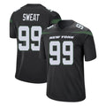 Punc NY.Jets #99 T'Vondre Sweat Player Stealth Black Home Game Stitched Jerseys