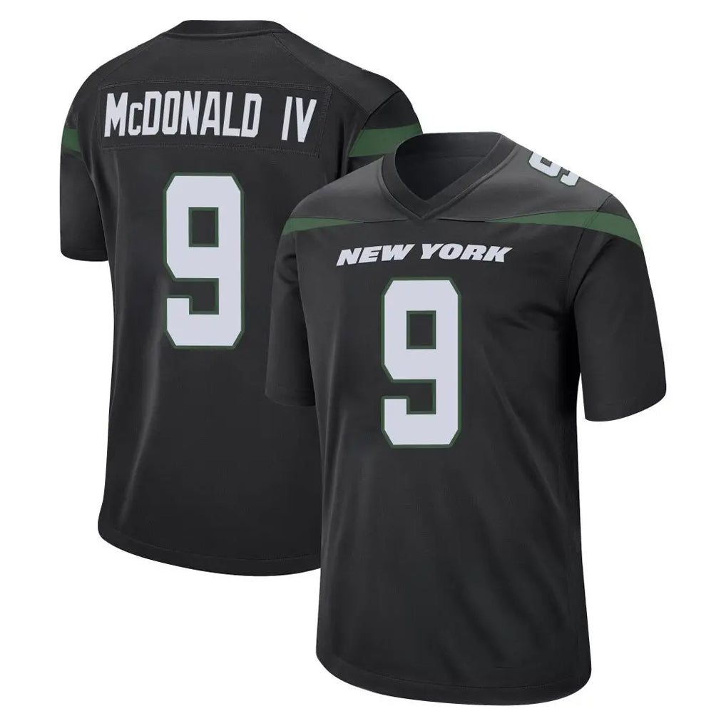 Punc NY.Jets #9 Will McDonald IV Player Stealth Black Home Game Stitched Jerseys