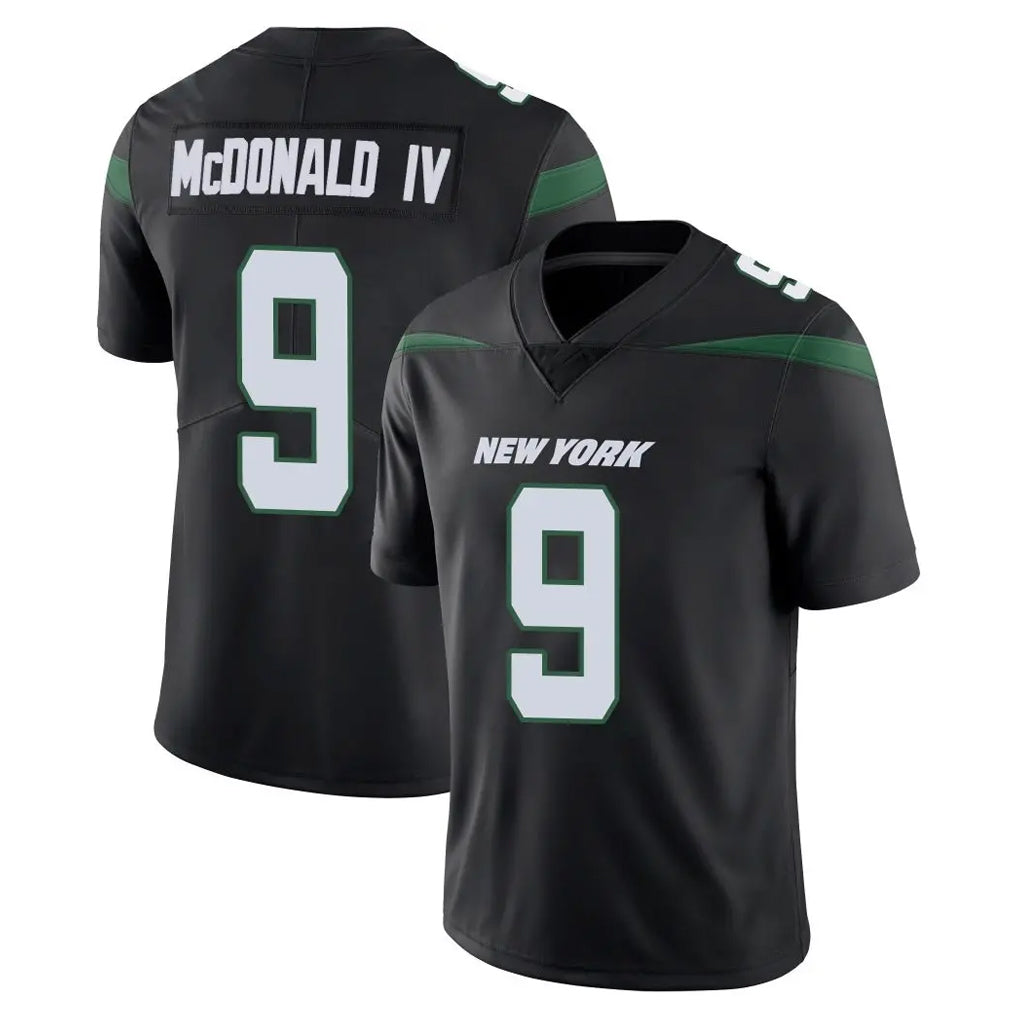 Punc NY.Jets #9 Will McDonald IV Player Stealth Black Limited Vapor Home Game Stitched Jerseys