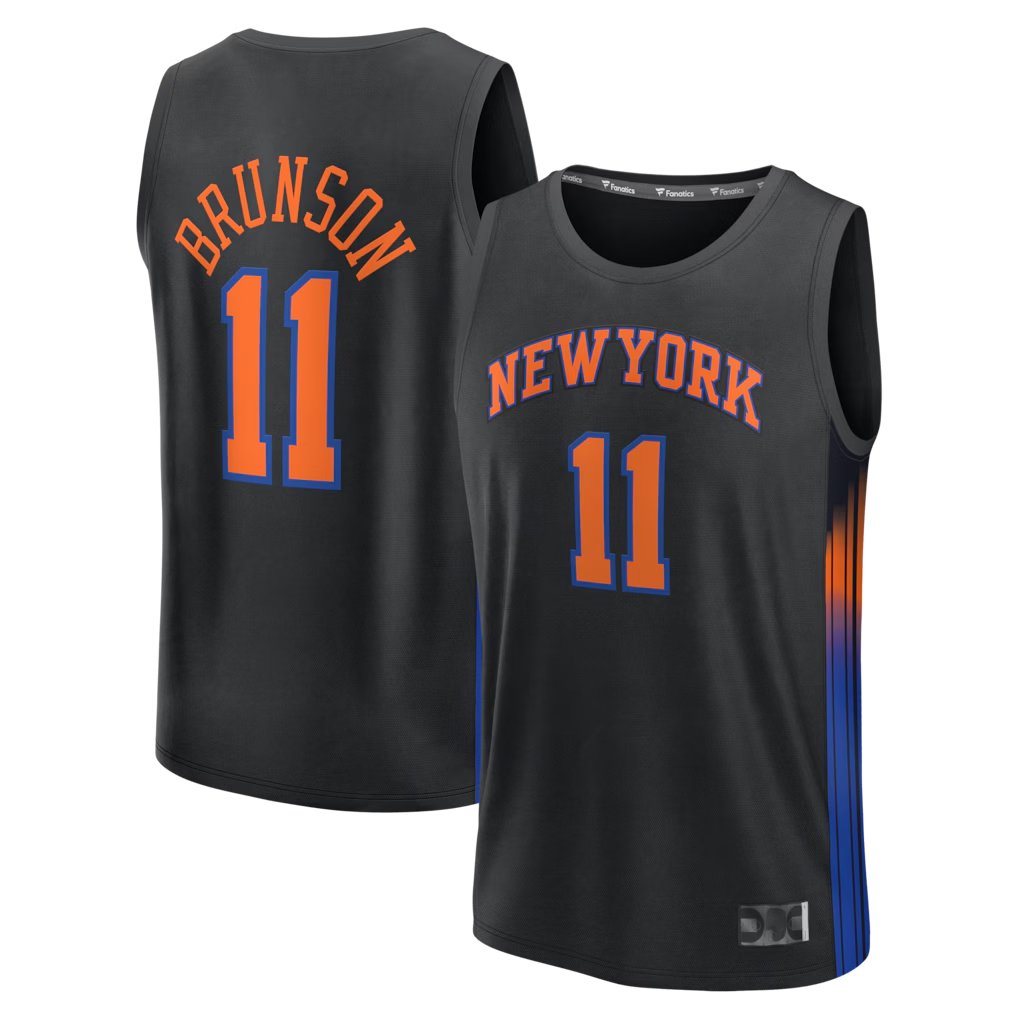 Punc NY.Knicks #11 Jalen Brunson  Black Fast Break Jerseys - Statement Edition