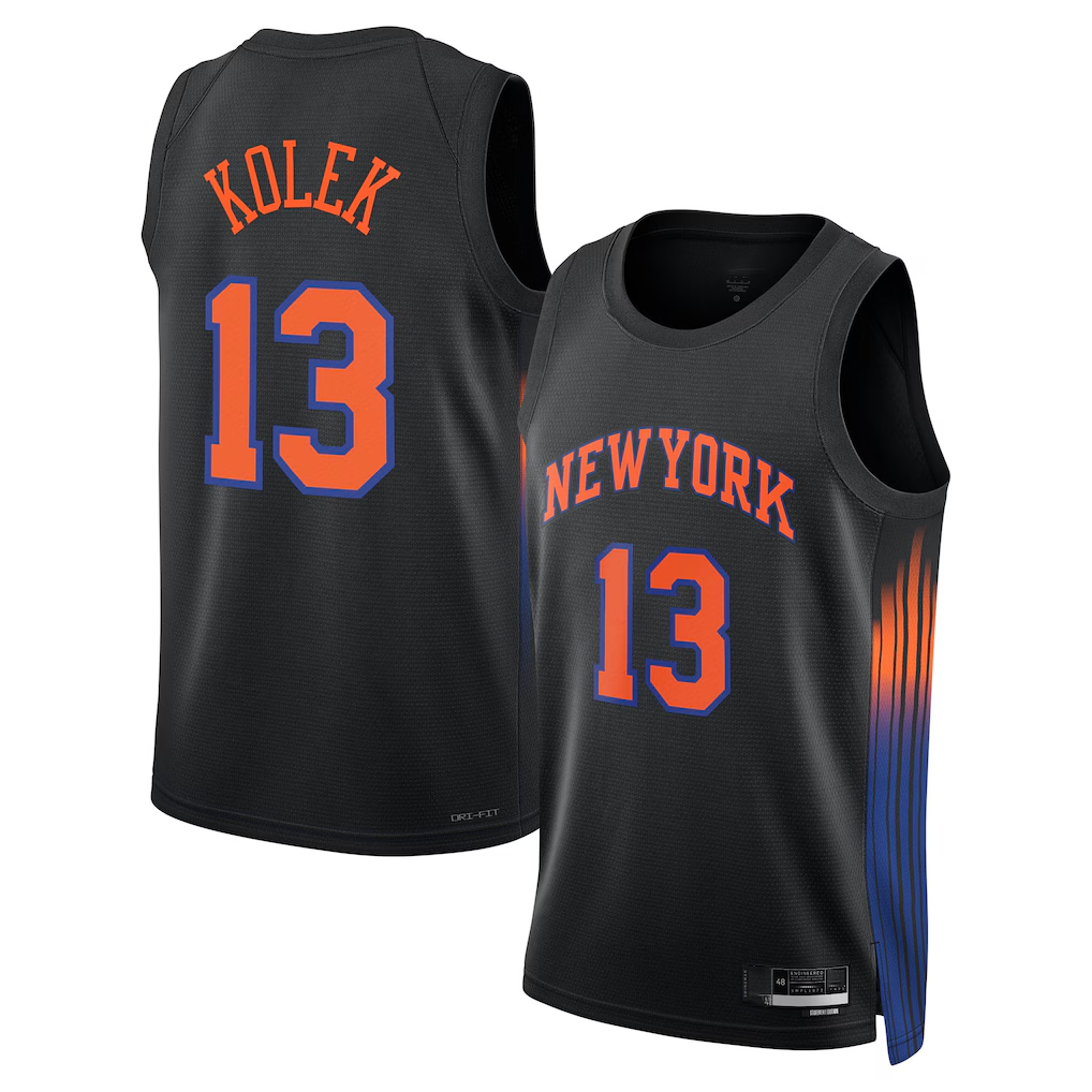 Punc NY.Knicks #13 Tyler Kolek Jordan Brand Black Swingman Jerseys - Statement Edition