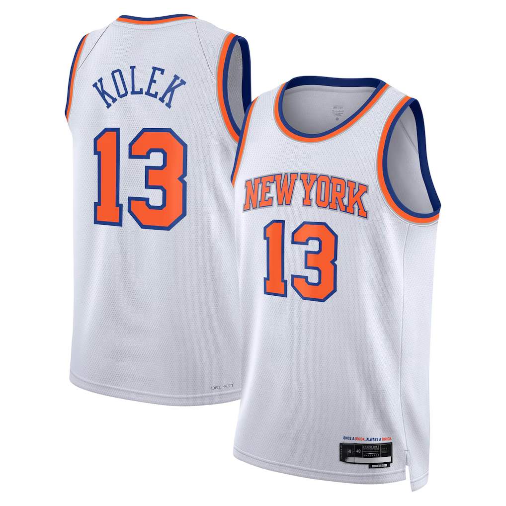 Punc NY.Knicks #13 Tyler Kolek White Swingman Jerseys - Association Edition