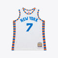 Punc NY.Knicks #7 Carmelo Anthony Mitchell & Ness White 2015-16 Hardwood Classics Authentic Jerseys