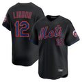 Punc NY.Mets #12 Francisco Lindor Player Black Alternate Home Limited Stitched Jerseys