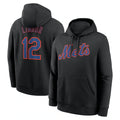 Punc NY.Mets #12 Francisco Lindor Player Black Club Pullover Hoodie Game Stitched Jerseys