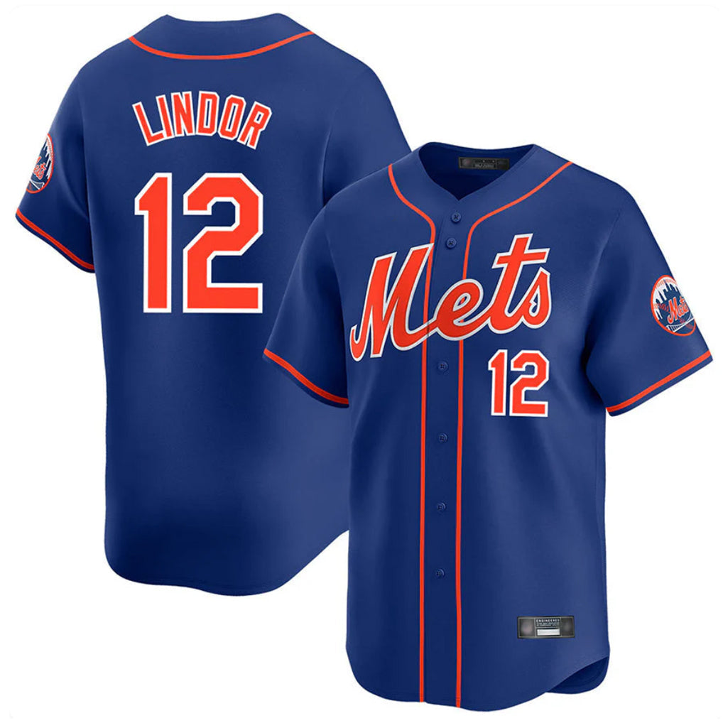Punc NY.Mets #12 Francisco Lindor Player Royal Home Limited Stitched Jerseys