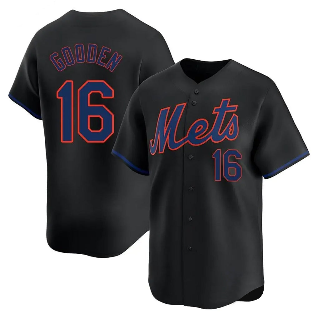 Punc NY.Mets #16 Dwight Gooden Player Black Alternate Home Limited Stitched Jerseys