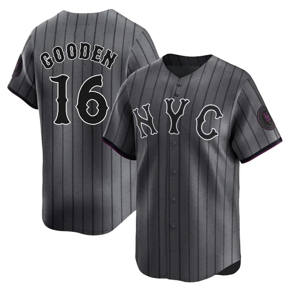 Punc NY.Mets #16 Dwight Gooden Player Gray City Connect Limited Stitched Jerseys