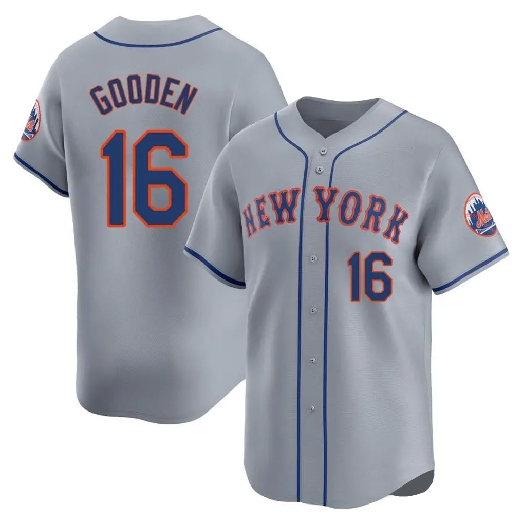 Punc NY.Mets #16 Dwight Gooden Player Gray Road Limited Home Stitched Jerseys