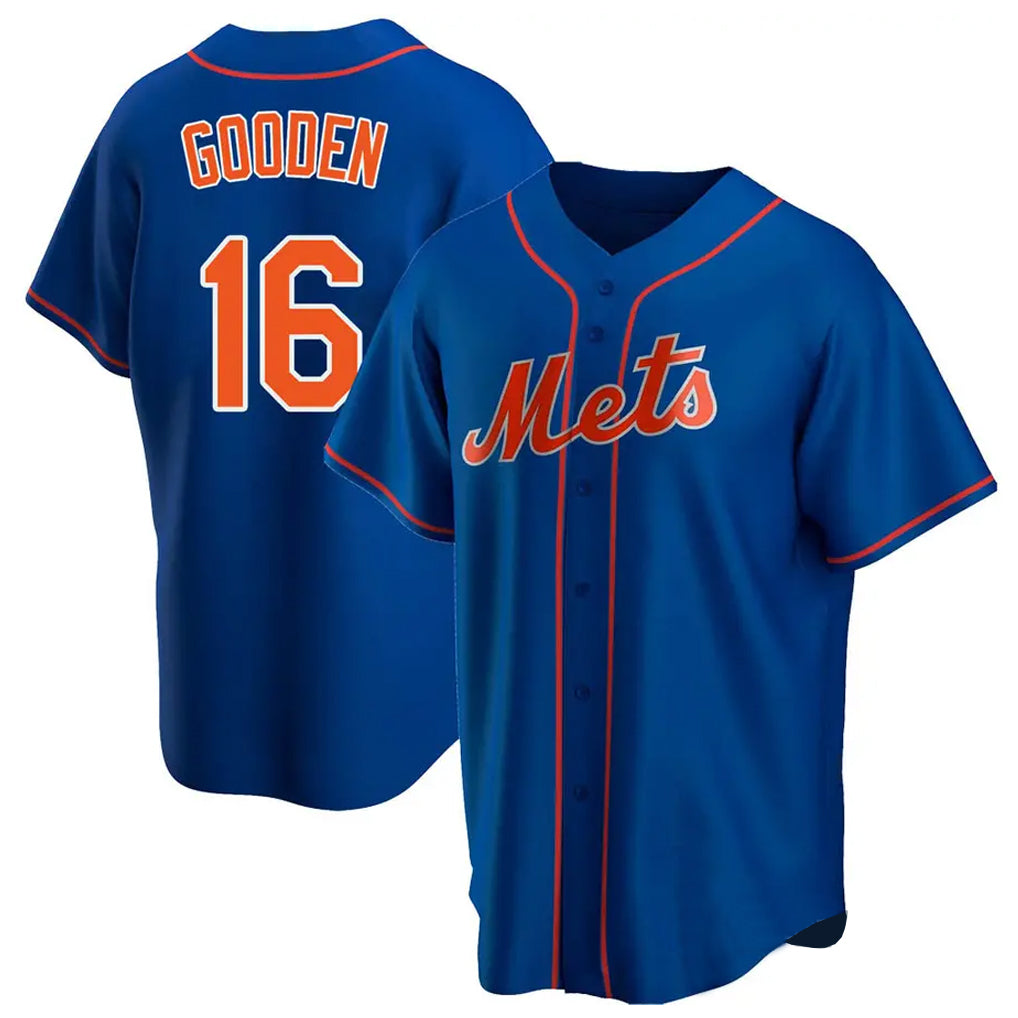 Punc NY.Mets #16 Dwight Gooden Player Royal Home Game Stitched Jerseys