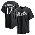 Punc NY.Mets #17 Keith Hernandez Player Black Home Game Stitched Jerseys