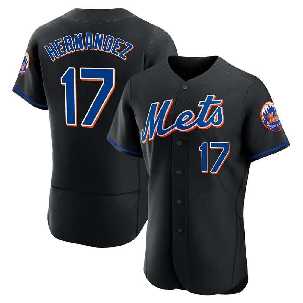 Punc NY.Mets #17 Keith Hernandez Player Black Replica Home Limited Elite Stitched Jerseys