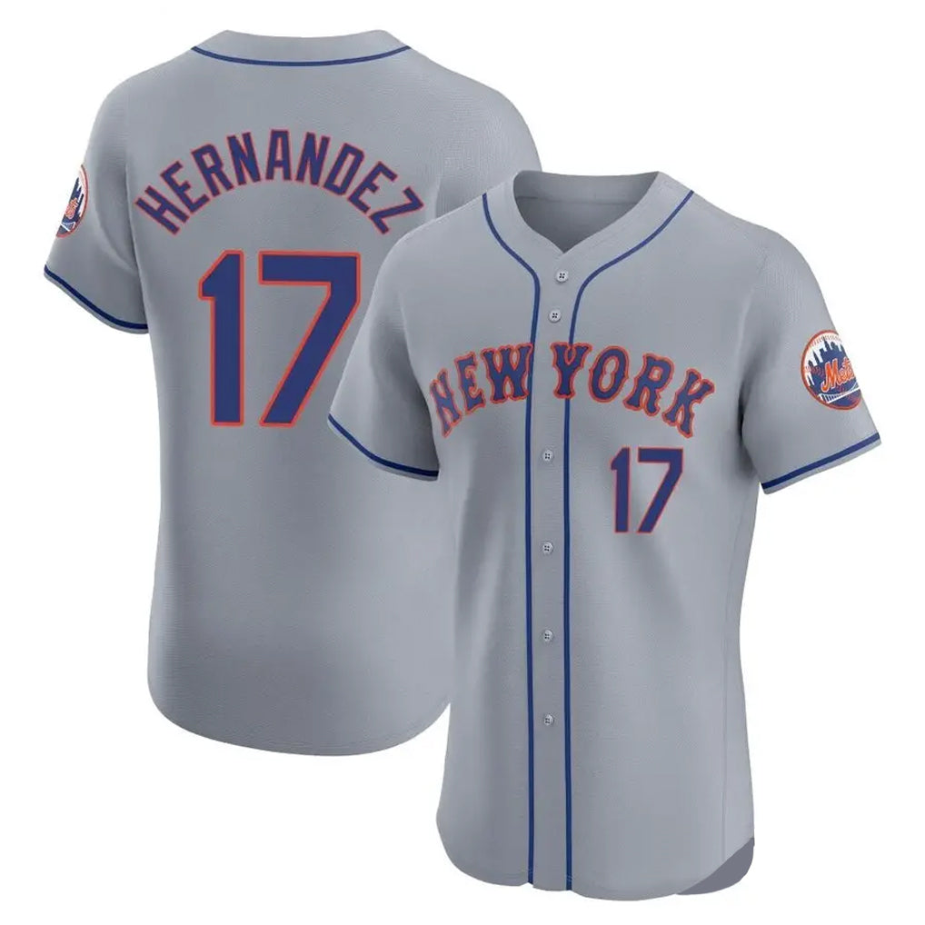 Punc NY.Mets #17 Keith Hernandez Player Gray Road Limited Elite Home Stitched Jerseys