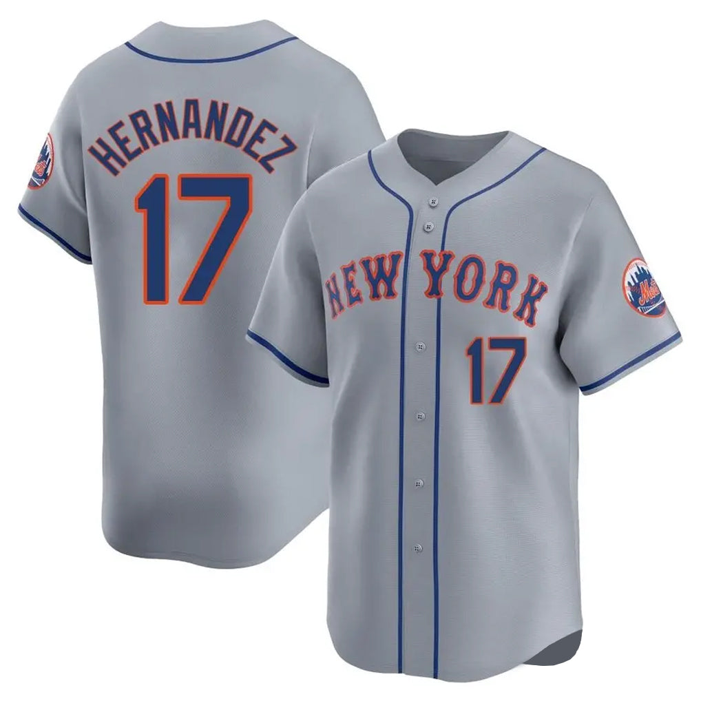 Punc NY.Mets #17 Keith Hernandez Player Gray Road Limited Home Stitched Jerseys