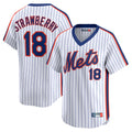 Punc NY.Mets #18 Darryl Strawberry Player White Cooperstown Collection T-shirt Game Stitched Jerseys