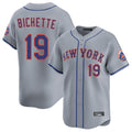 Punc NY.Mets #19 Bo Bichette Player Gray Road Limited Home Stitched Jerseys