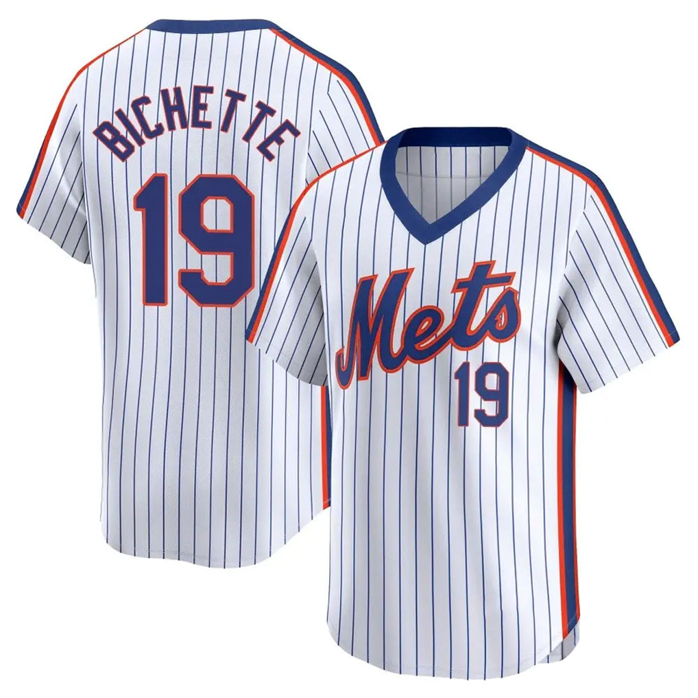 Punc NY.Mets #19 Bo Bichette Player White Cooperstown Collection T-shirt Game Stitched Jerseys