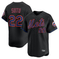 Punc NY.Mets #22 Juan Soto Player Black Alternate Home Limited Stitched Jerseys