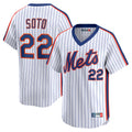 Punc NY.Mets #22 Juan Soto Player White Cooperstown Collection T-shirt Game Stitched Jerseys