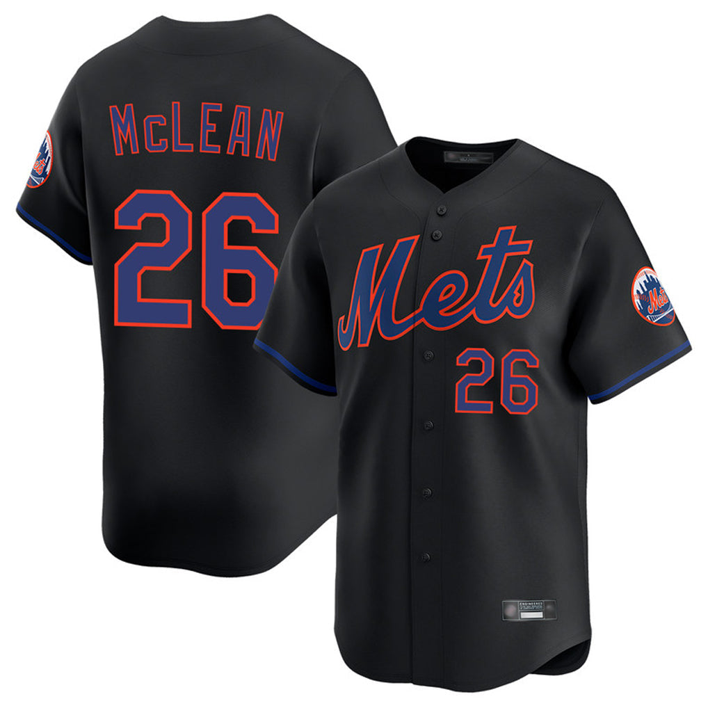 Punc NY.Mets #26 Nolan McLean Player Black Alternate Home Limited Stitched Jerseys