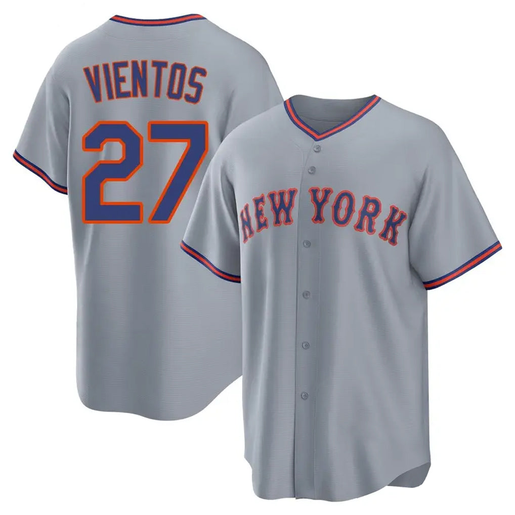 Punc NY.Mets #27 Mark Vientos Player Gray Road Home Game Stitched Jerseys