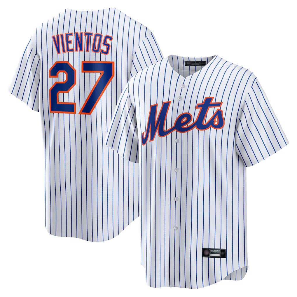 Punc NY.Mets #27 Mark Vientos Player White Home Game Stitched Jerseys