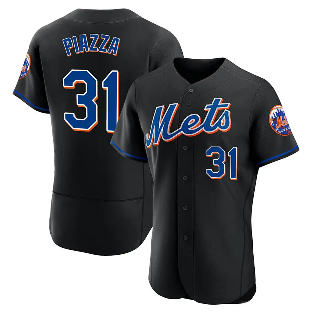 Punc NY.Mets #31 Mike Piazza Player Black Replica Home Limited Elite Stitched Jerseys