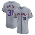 Punc NY.Mets #31 Mike Piazza Player Gray Road Limited Elite Home Stitched Jerseys