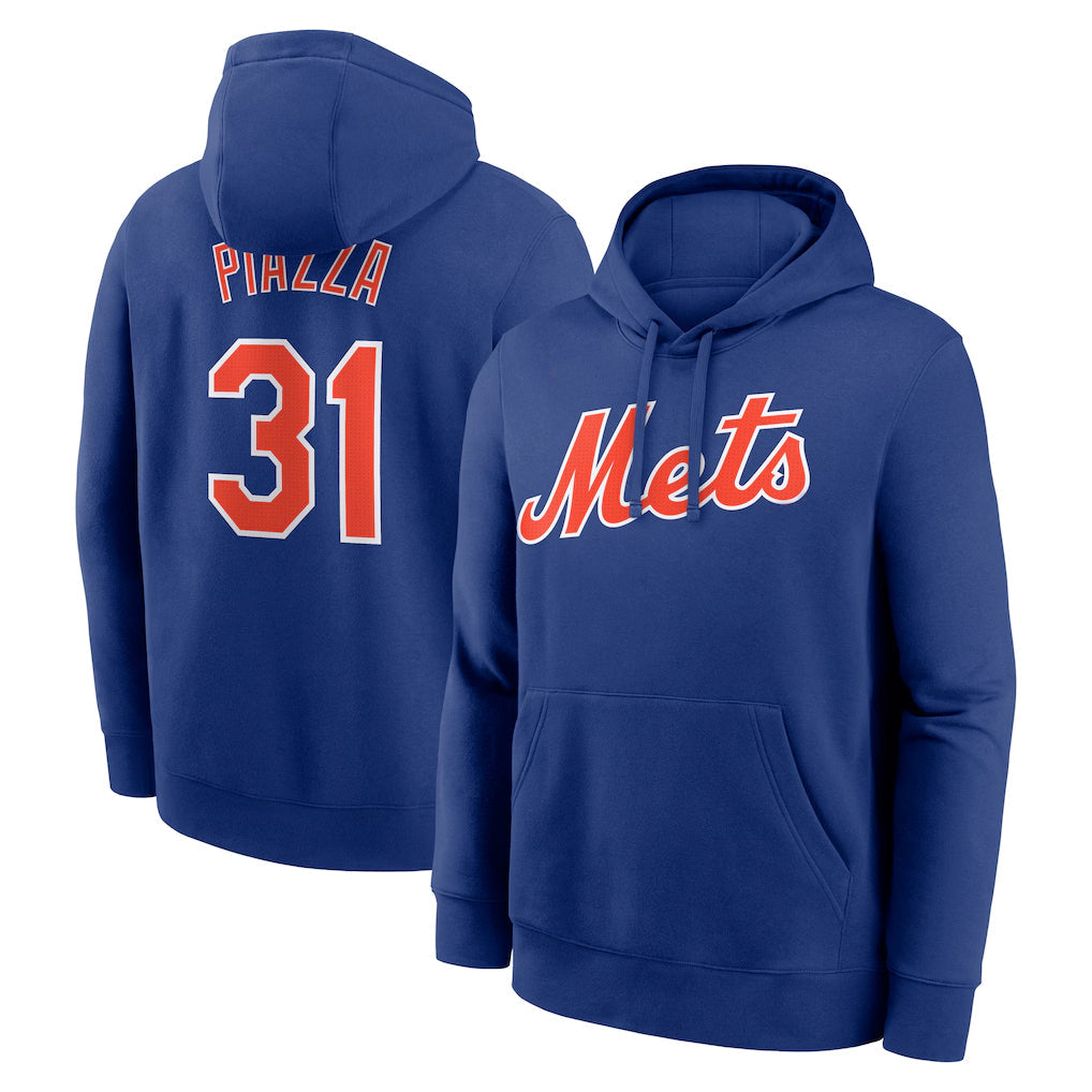 Punc NY.Mets #31 Mike Piazza Player Royal Club Pullover Hoodie Game Stitched Jerseys