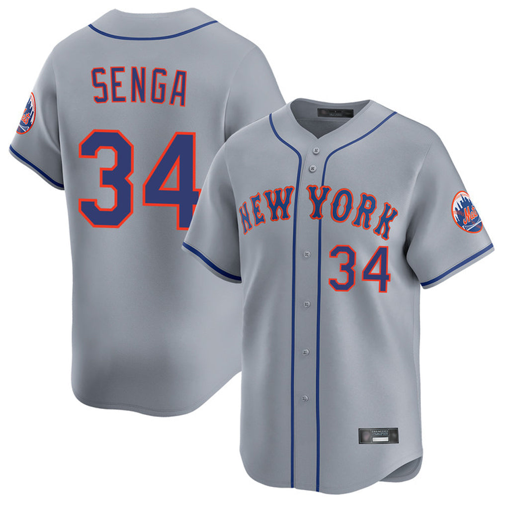 Punc NY.Mets #34 Kodai Senga Player Gray Road Limited Home Stitched Jerseys