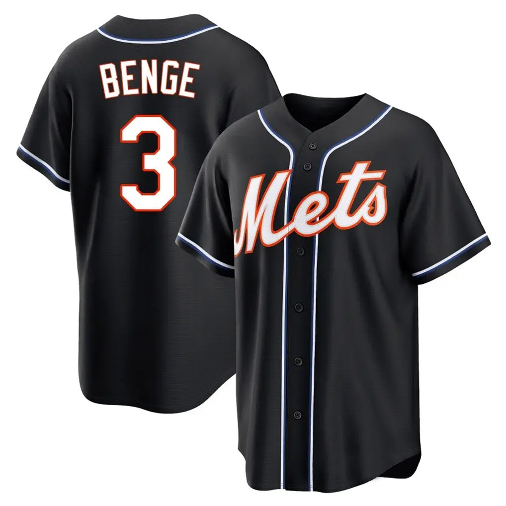Punc NY.Mets #3 Carson Benge Player Black Fashion Out Game Stitched Jerseys