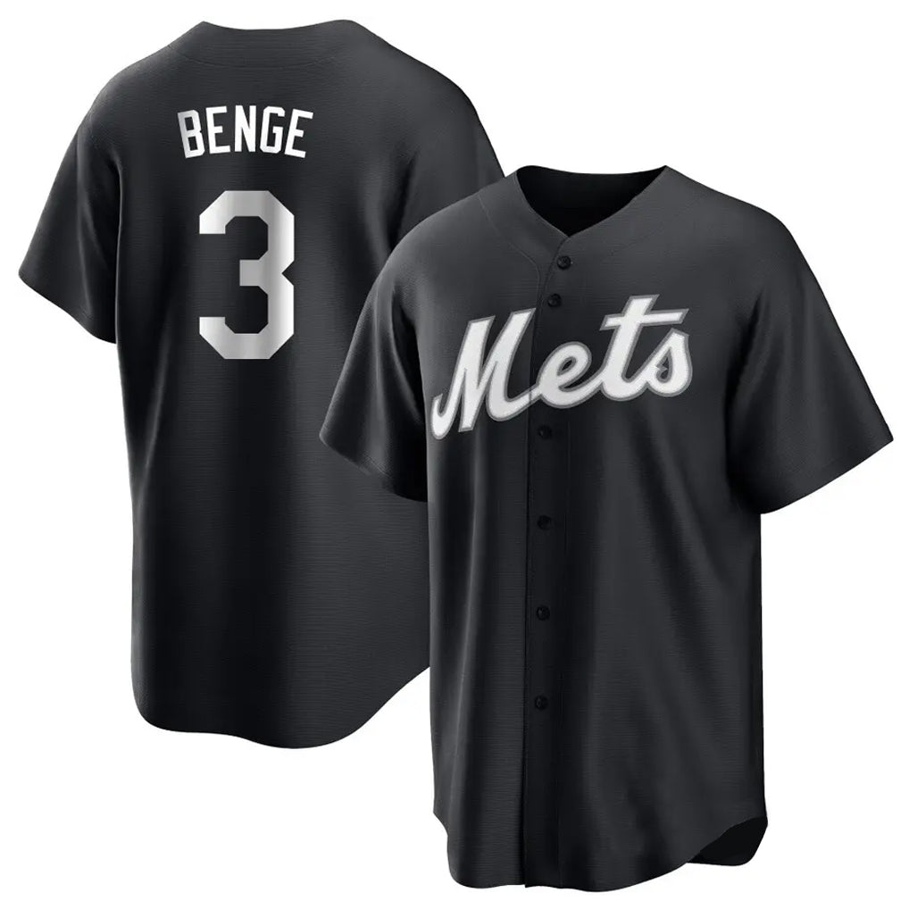 Punc NY.Mets #3 Carson Benge Player Black Home Game Stitched Jerseys