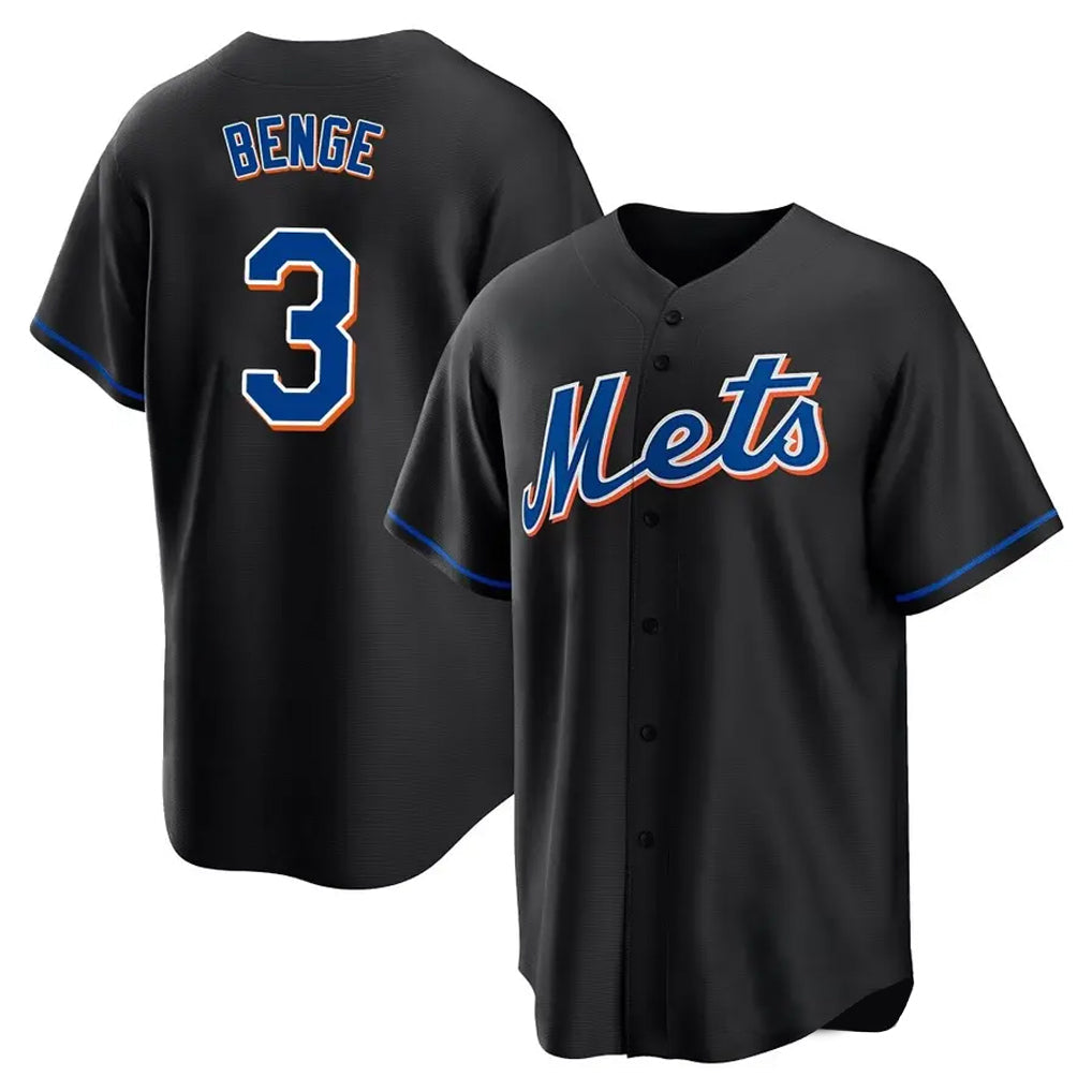 Punc NY.Mets #3 Carson Benge Player Black Replica Home Game Stitched Jerseys