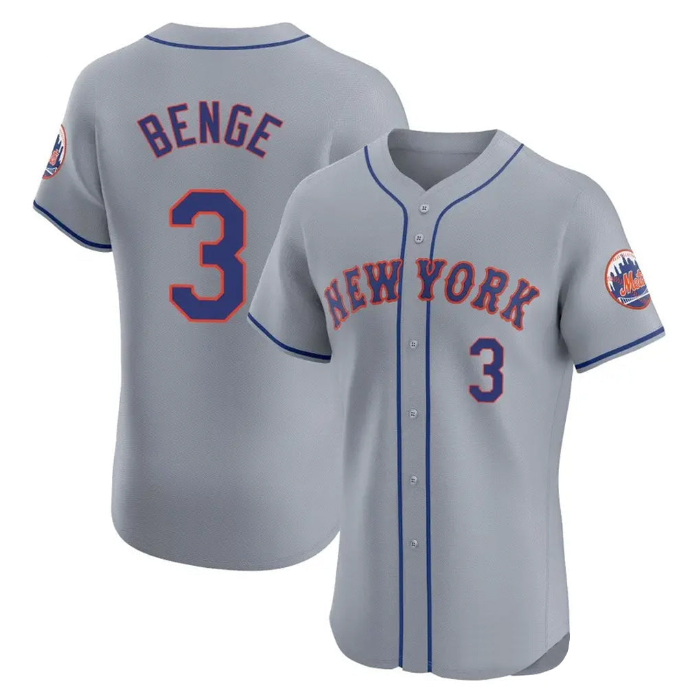 Punc NY.Mets #3 Carson Benge Player Gray Road Limited Elite Home Stitched Jerseys