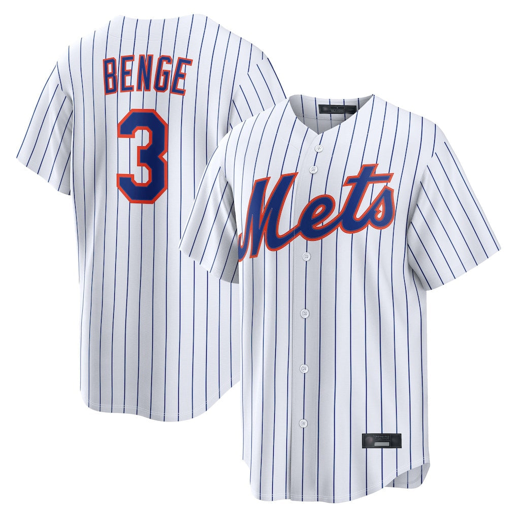 Punc NY.Mets #3 Carson Benge Player White Home Limited Stitched Jerseys