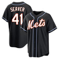Punc NY.Mets #41 Tom Seaver Player Black Fashion Out Game Stitched Jerseys