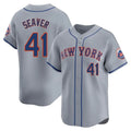 Punc NY.Mets #41 Tom Seaver Player Gray Road Limited Home Stitched Jerseys
