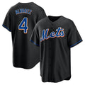 Punc NY.Mets #4 Francisco Alvarez Player Black Replica Home Game Stitched Jerseys