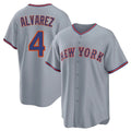 Punc NY.Mets #4 Francisco Alvarez Player Gray Road Home Game Stitched Jerseys