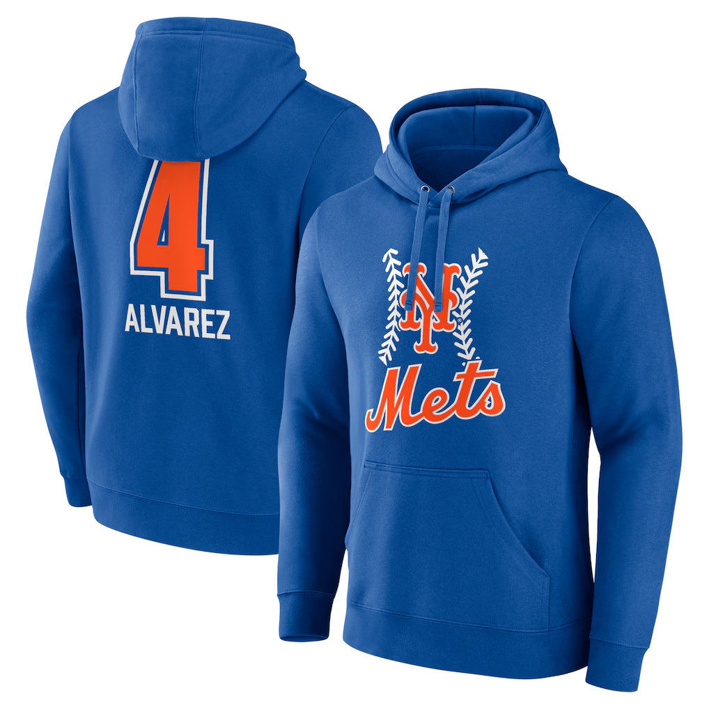 Punc NY.Mets #4 Francisco Alvarez Player Royal Club Pullover Hoodie Game Stitched Jerseys