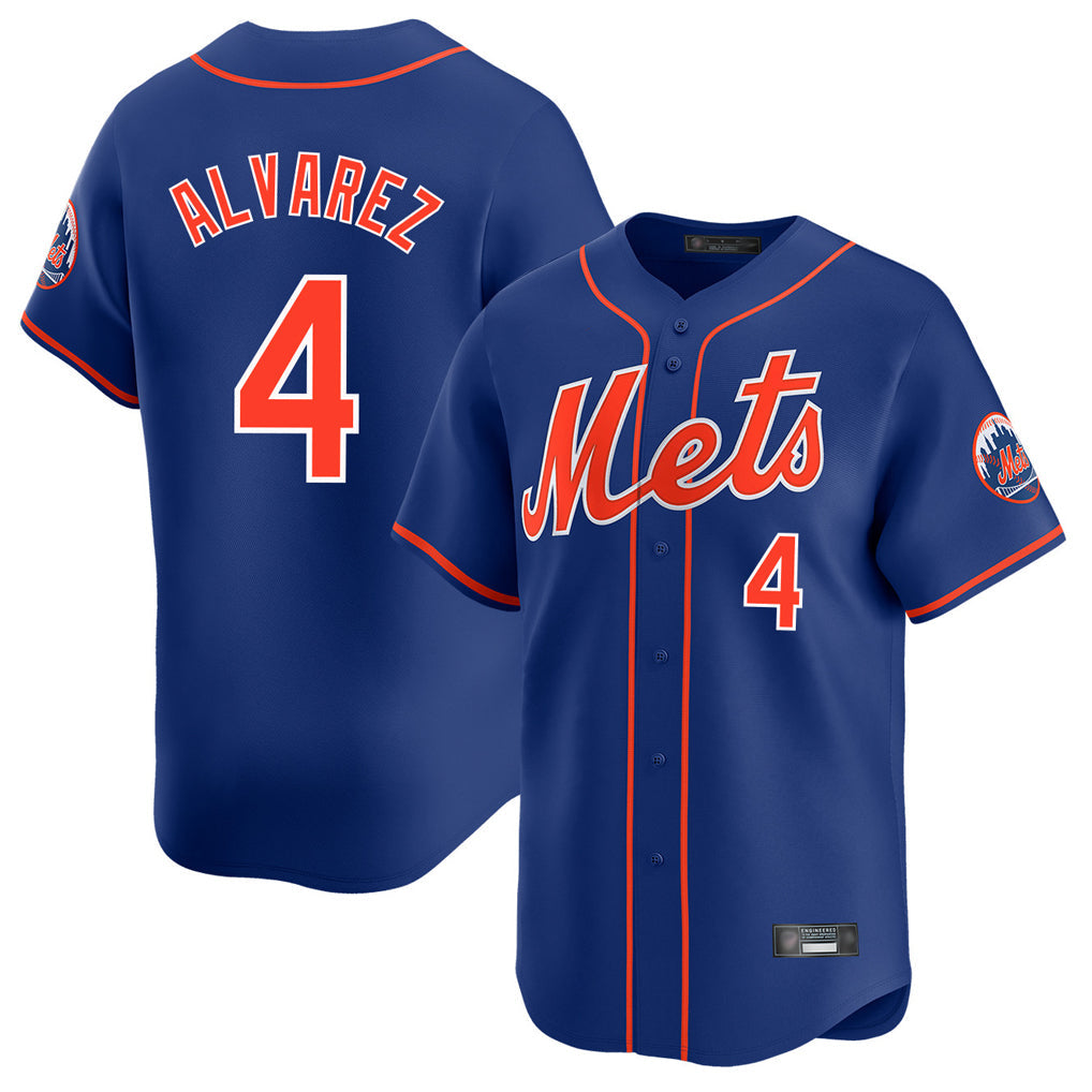 Punc NY.Mets #4 Francisco Alvarez Player Royal Home Limited Stitched Jerseys