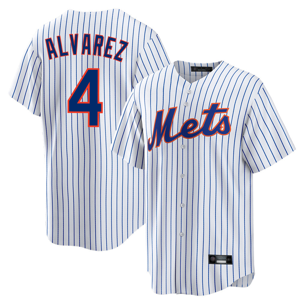 Punc NY.Mets #4 Francisco Alvarez Player White Home Game Stitched Jerseys