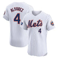 Punc NY.Mets #4 Francisco Alvarez Player White Home Limited Elite Stitched Jerseys