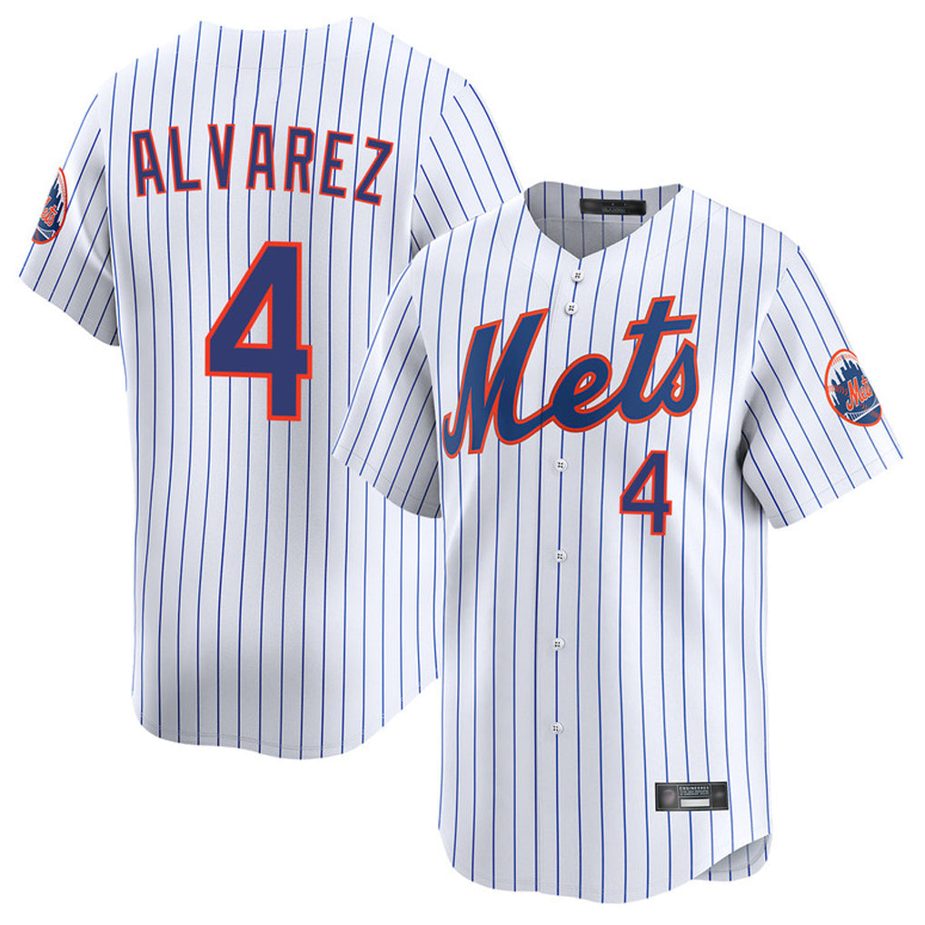 Punc NY.Mets #4 Francisco Alvarez Player White Home Replica Stitched Jerseys